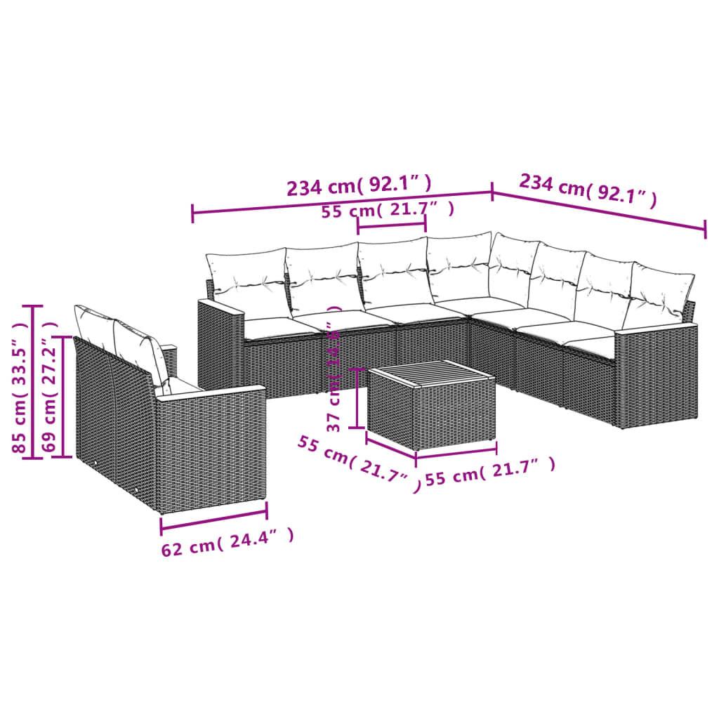 VidaXL Ensemble de canapés de jardin rotin synthétique  