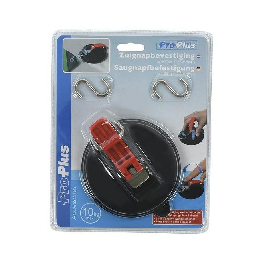 Pricenet  Saugnapfbefestigung mit Ring + 2 S-Haken 