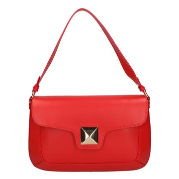 Shultertasche Women's single-compartment shoulderbag in wrinkled leather, with removable shoulder strap.Italian handmade product.Made in Italy