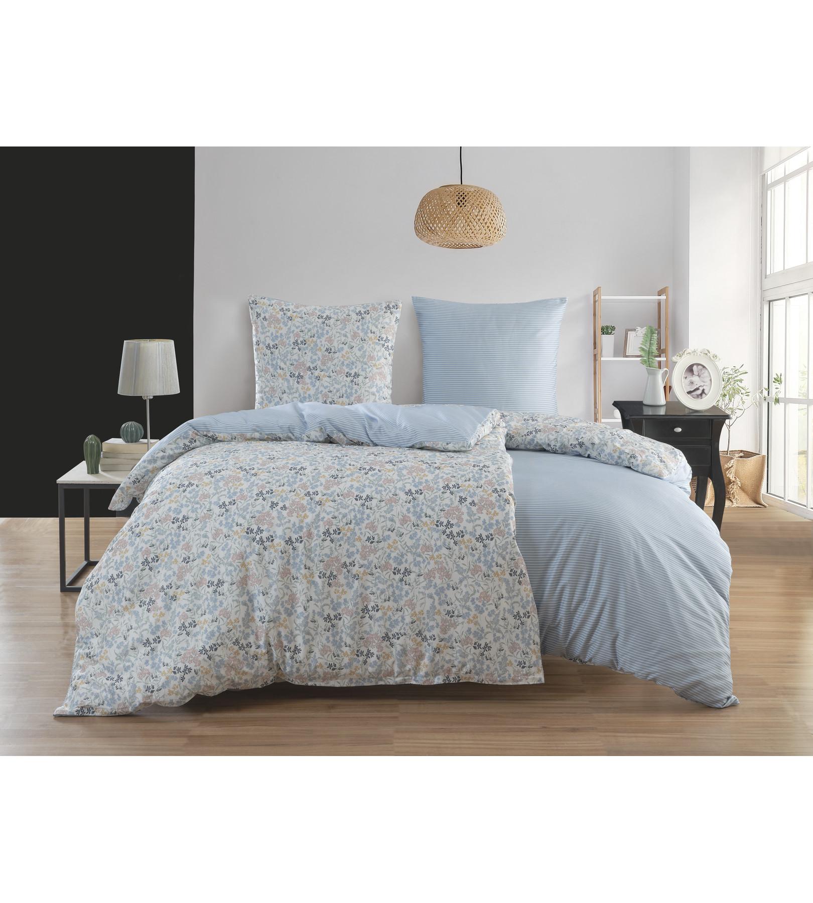 ESPRIT Leyla Floreale A Righe Reversibile Set Copripiumino  