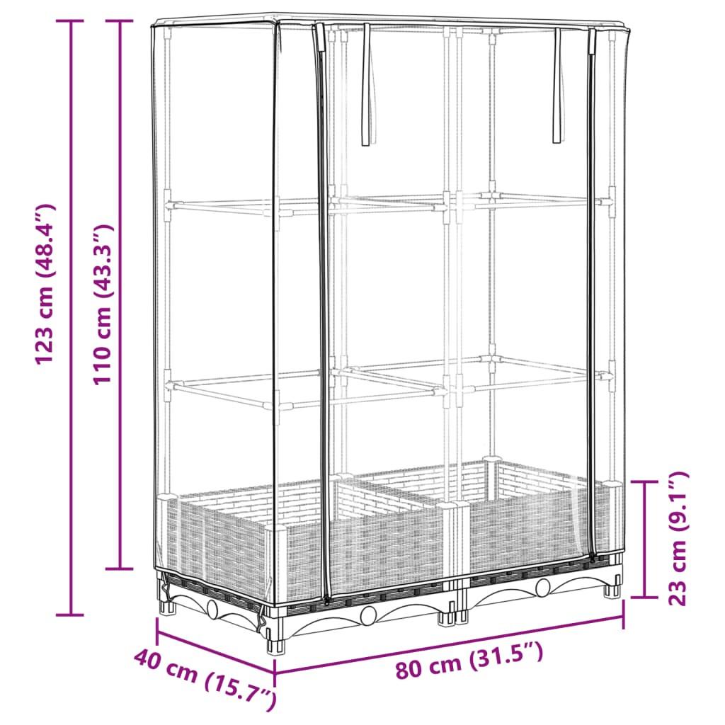 VidaXL Jardinière surélevée polypropylène  