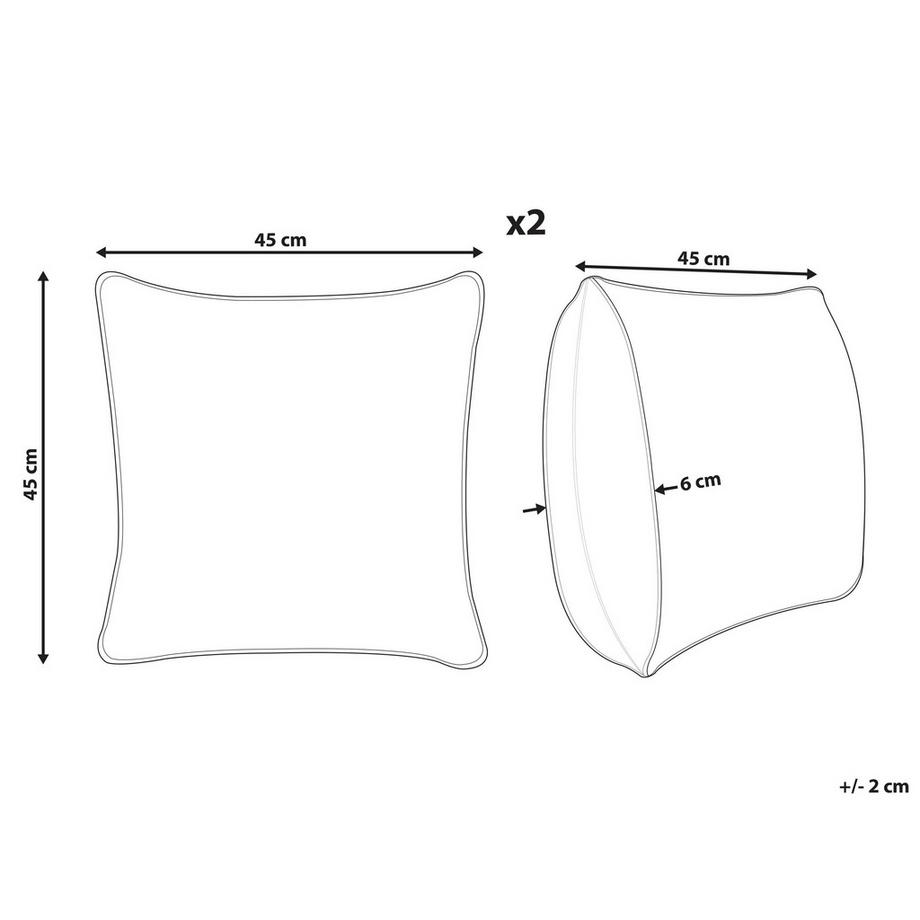 Beliani Dekokissen 2er Set aus Baumwolle Modern HOYA  