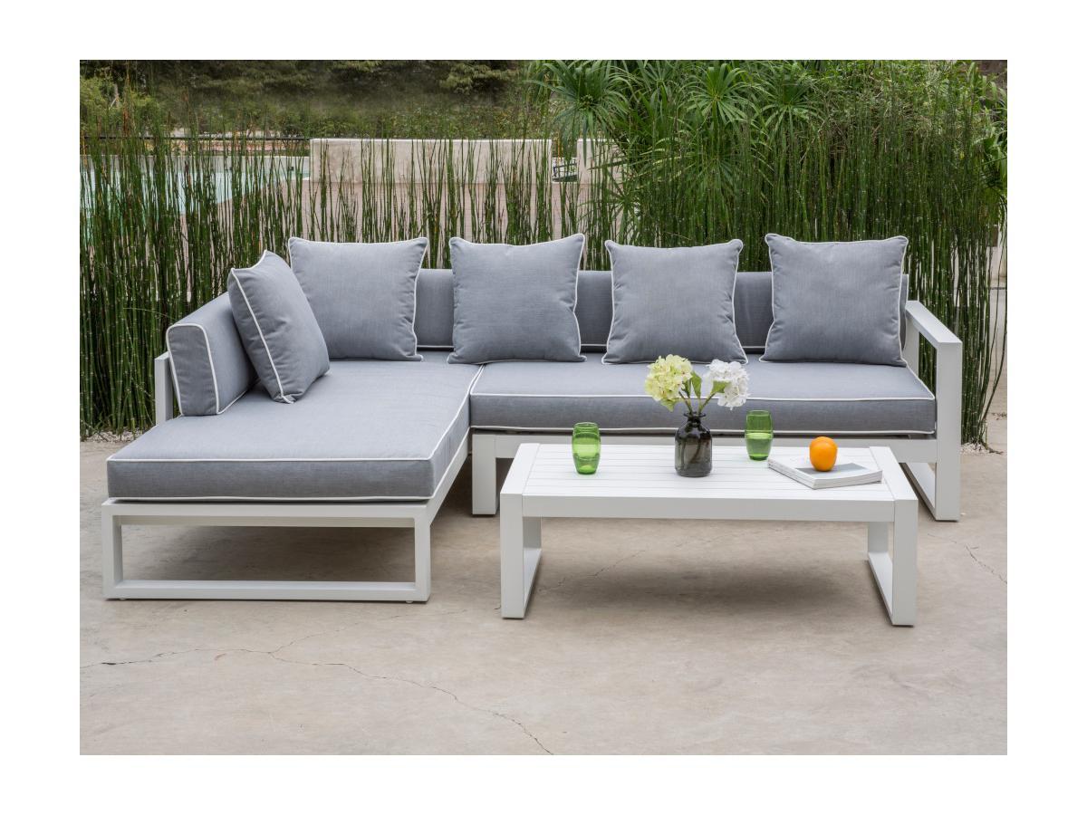 Vente-unique Garten Ecksofa Aluminium MOLOKAI  