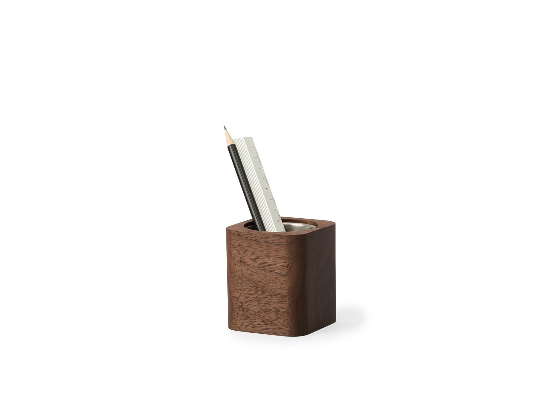 Oakywood Cubic Pot Pot en bois cubique - pour des crayons ou une fleur  