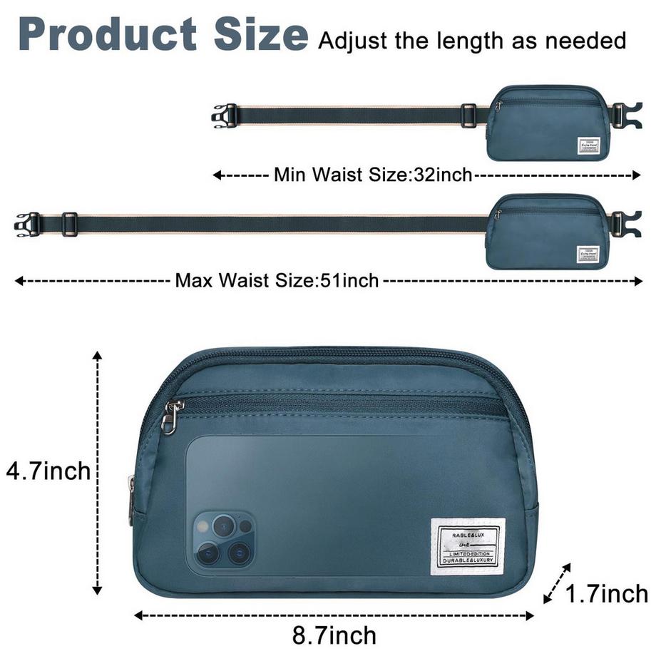 Only-bags.store Sac banane sport bandoulière avec sangle réglable  