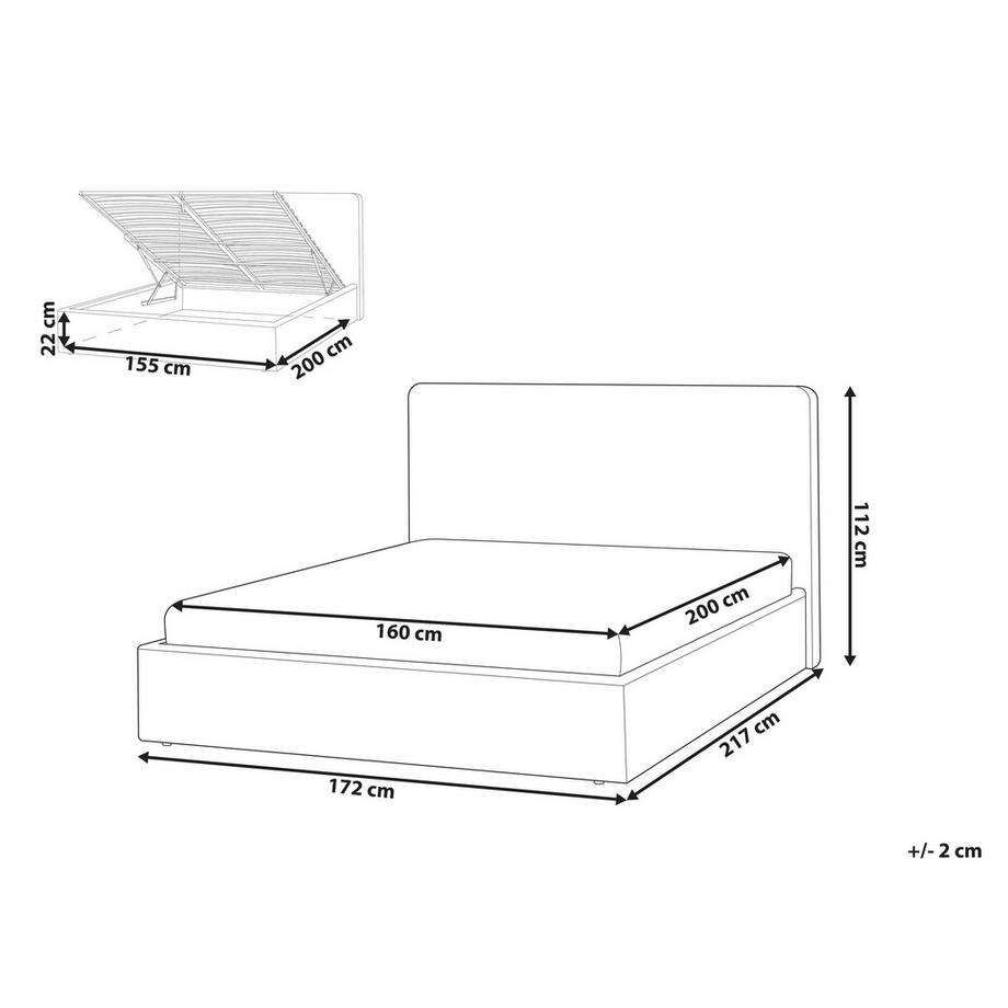Beliani Lit ottoman en Bouclé  BRENON  