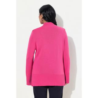 Ulla Popken Pull Laine Soie Col Montant Perles Fantaisie  