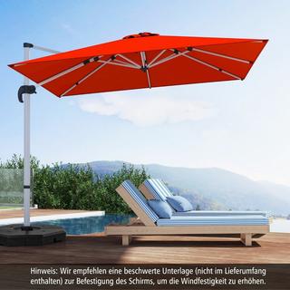 Northix Parasol avec base en croix et rotation 360° pour jardin et piscine 300 x 300 x 261 cm Bordeaux  