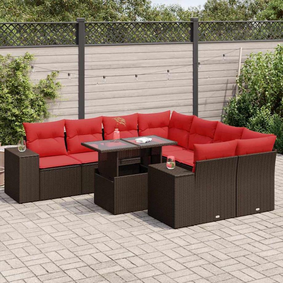 VidaXL set divano da giardino Polirattan  