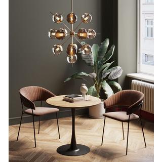 KARE Design Table Schickeria chêne noir ronde années 80  