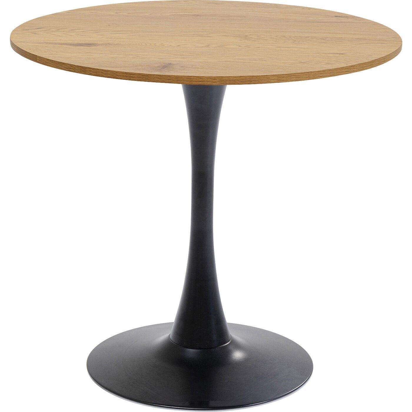 KARE Design Table Schickeria chêne noir ronde années 80  