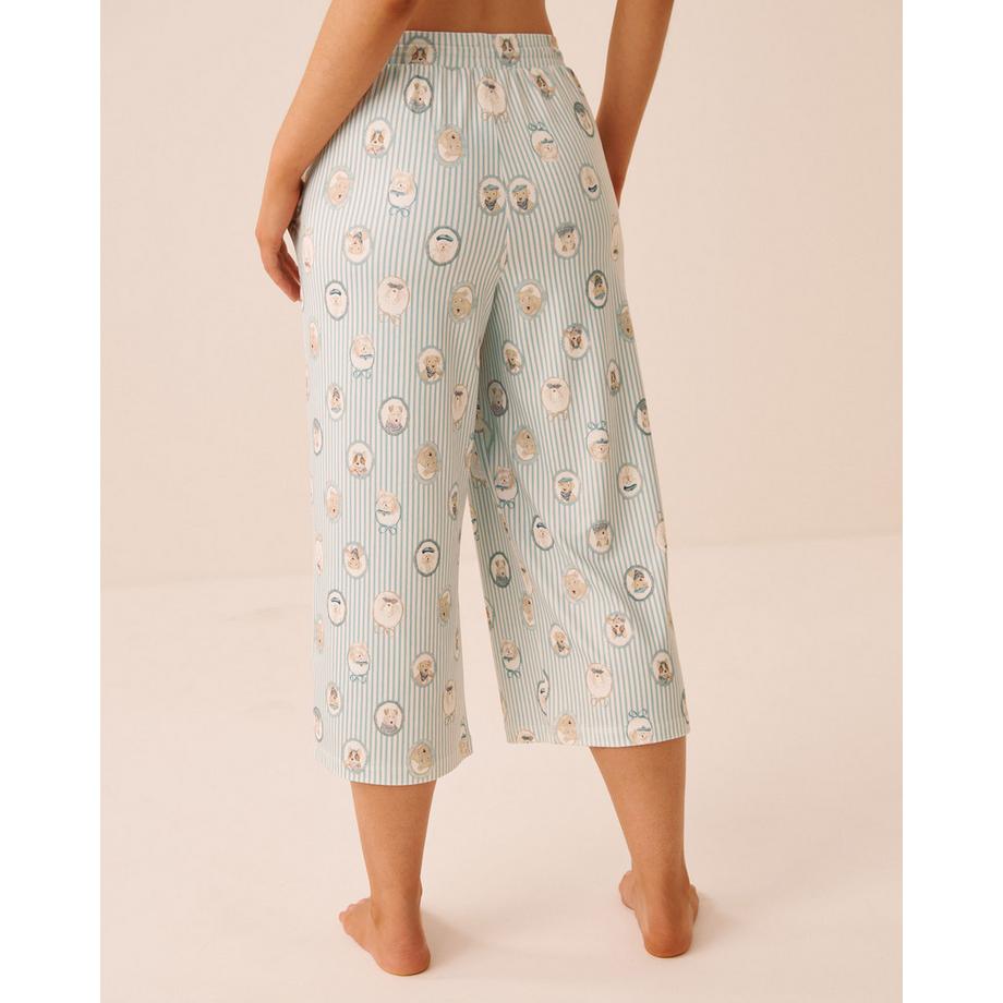 La Vie En Rose Capri de pyjama ultra doux imprimé chiens parisiens  