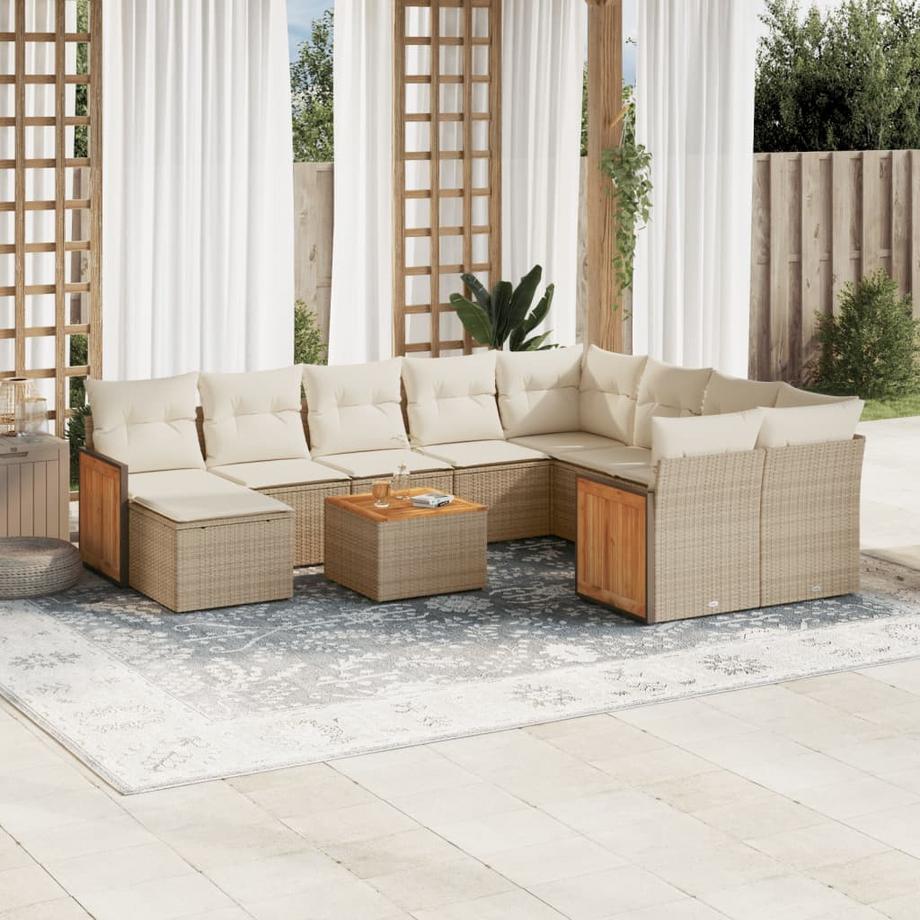 VidaXL Ensemble de canapés de jardin rotin synthétique  