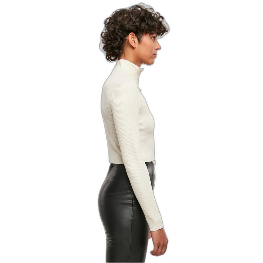 URBAN CLASSICS Rippstrick Strickjacke mit kurzem Reissverschluss  
