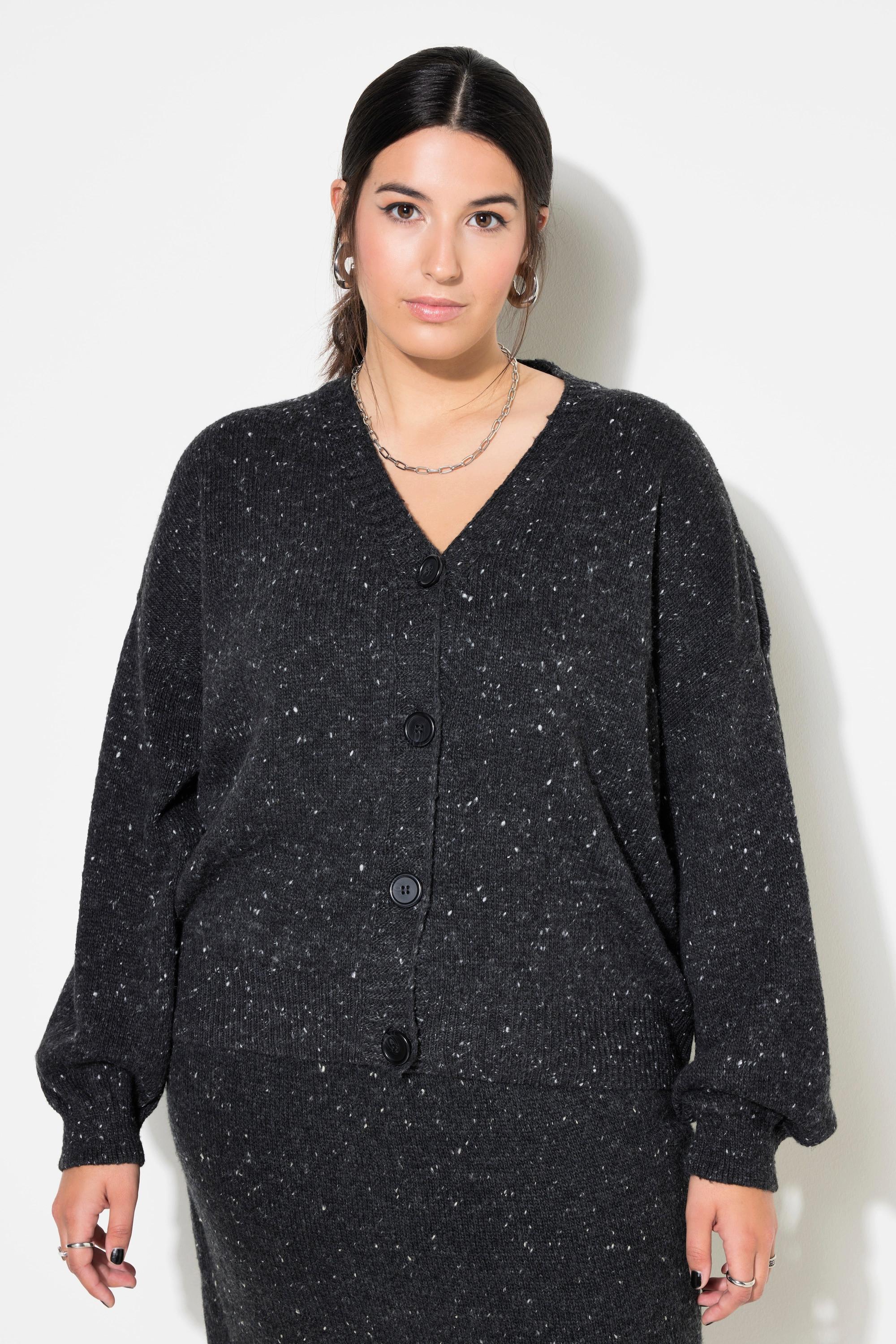 Studio Untold  Cardigan oversize. Effet poivre et sel 