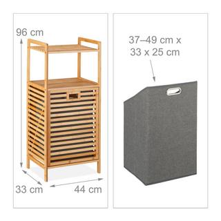 Northix Wäschekorb aus Bambus mit Ablage  