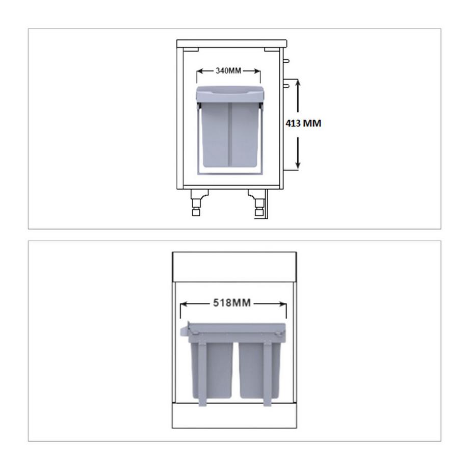 B2X Tri à la source avec 2 poubelles  