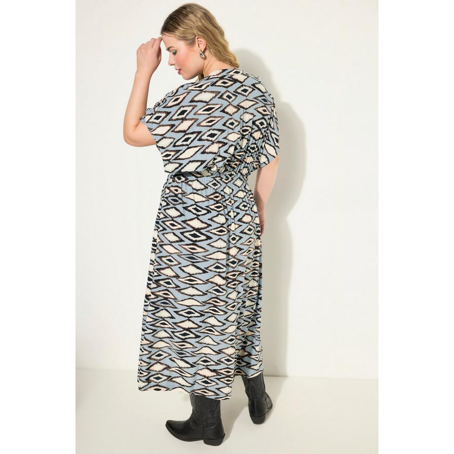 Studio Untold Maxikleid A-Linie Grafischer Print Halbarm  