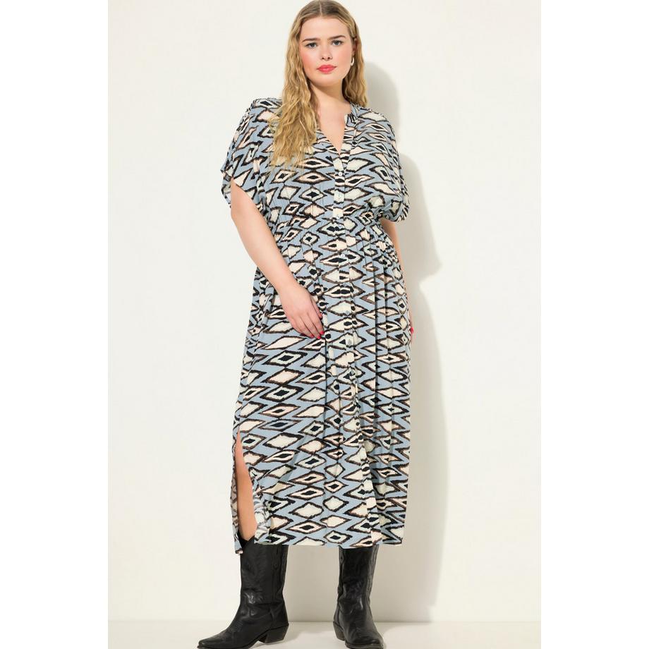 Studio Untold Maxikleid A-Linie Grafischer Print Halbarm  
