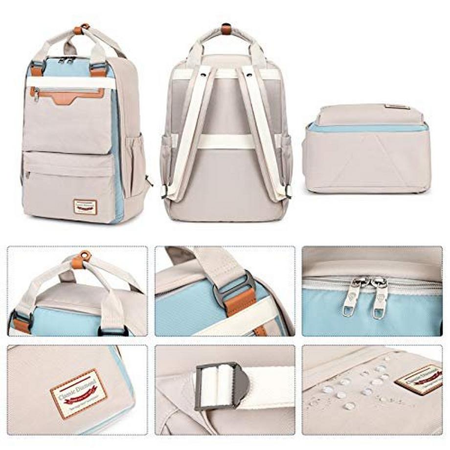 Only-bags.store Sac à Dos avec Compartiment pour Ordinateur Portable et Poche Antivol Sac à Dos d'école Étanche  