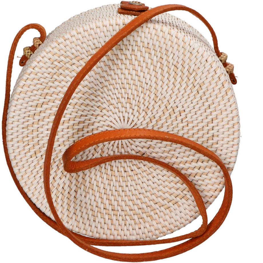 Gave Lux Sac bandoulière rond tressé avec ornement coquillage  