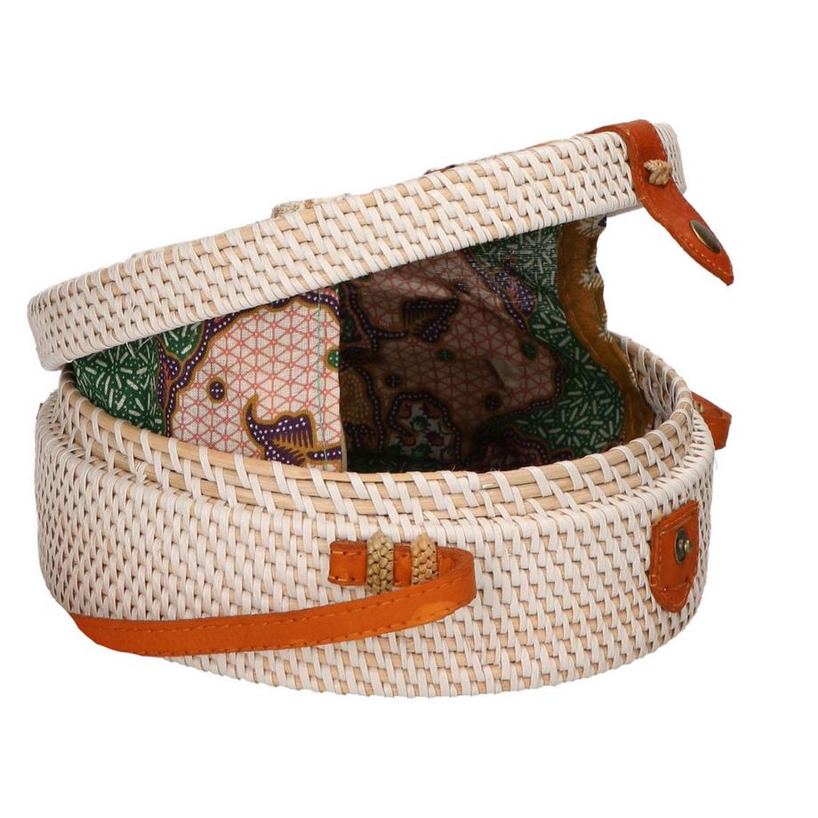 Gave Lux Sac bandoulière rond tressé avec ornement coquillage  