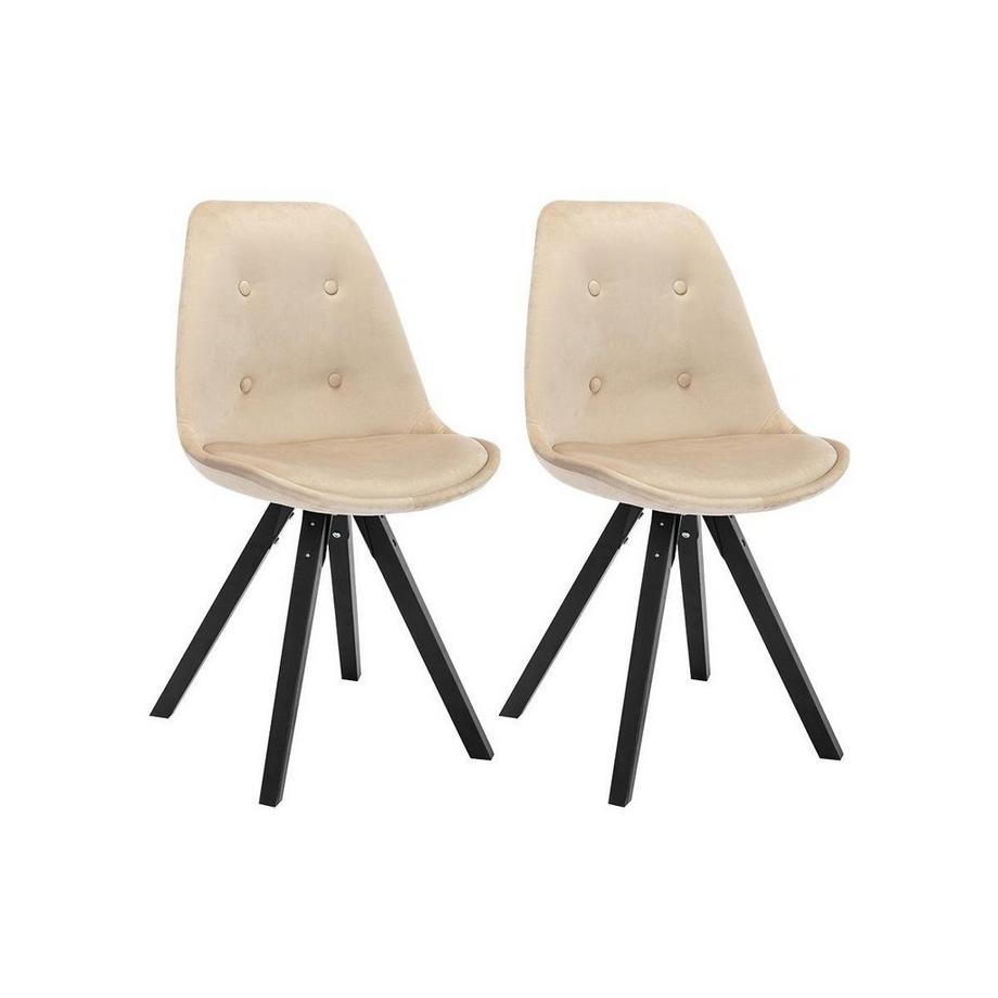 Vente-unique Set 2 sedie scandinave ANEYA Velluto e piedi in hevea  