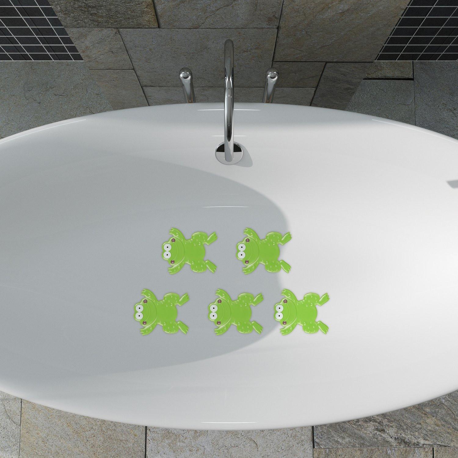 Northix Set di 5 adesivi per il bagno a forma di rana  