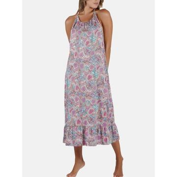 Langes Sommerkleid mit Neckholder Cachemire