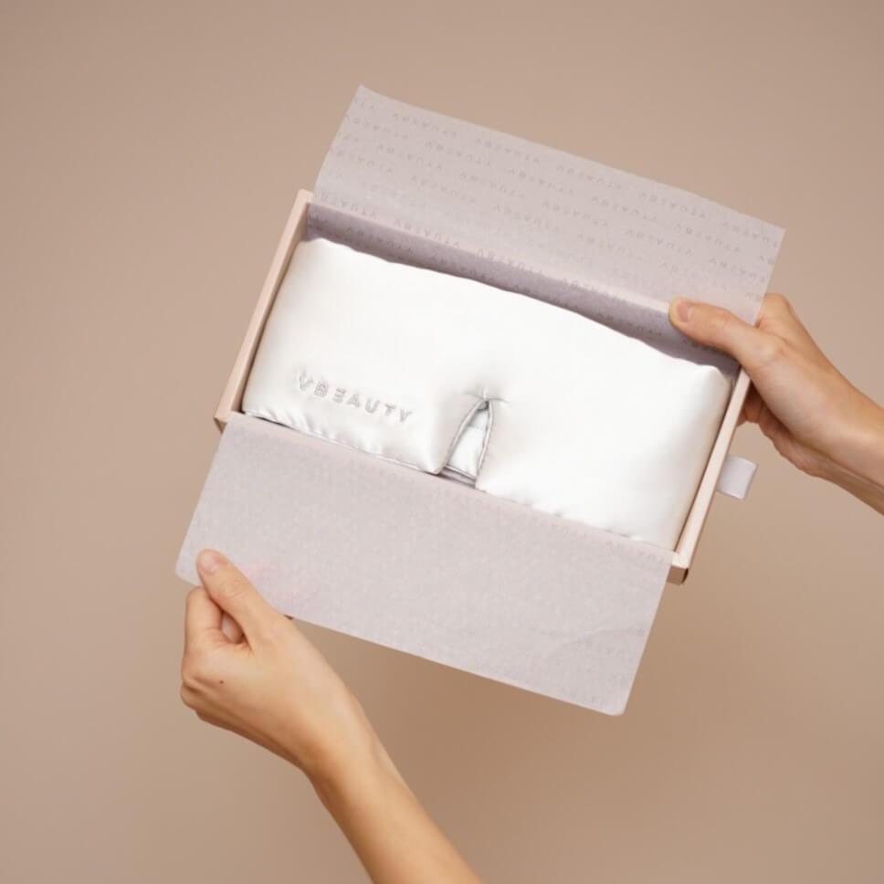 VBEAUTY  Premium Deep Sleep Seiden Schlafmaske - Creme 