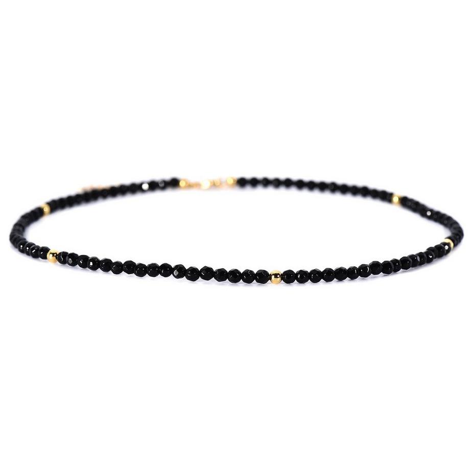 Yamina  Halskette mit Onyx und Silber vergoldet