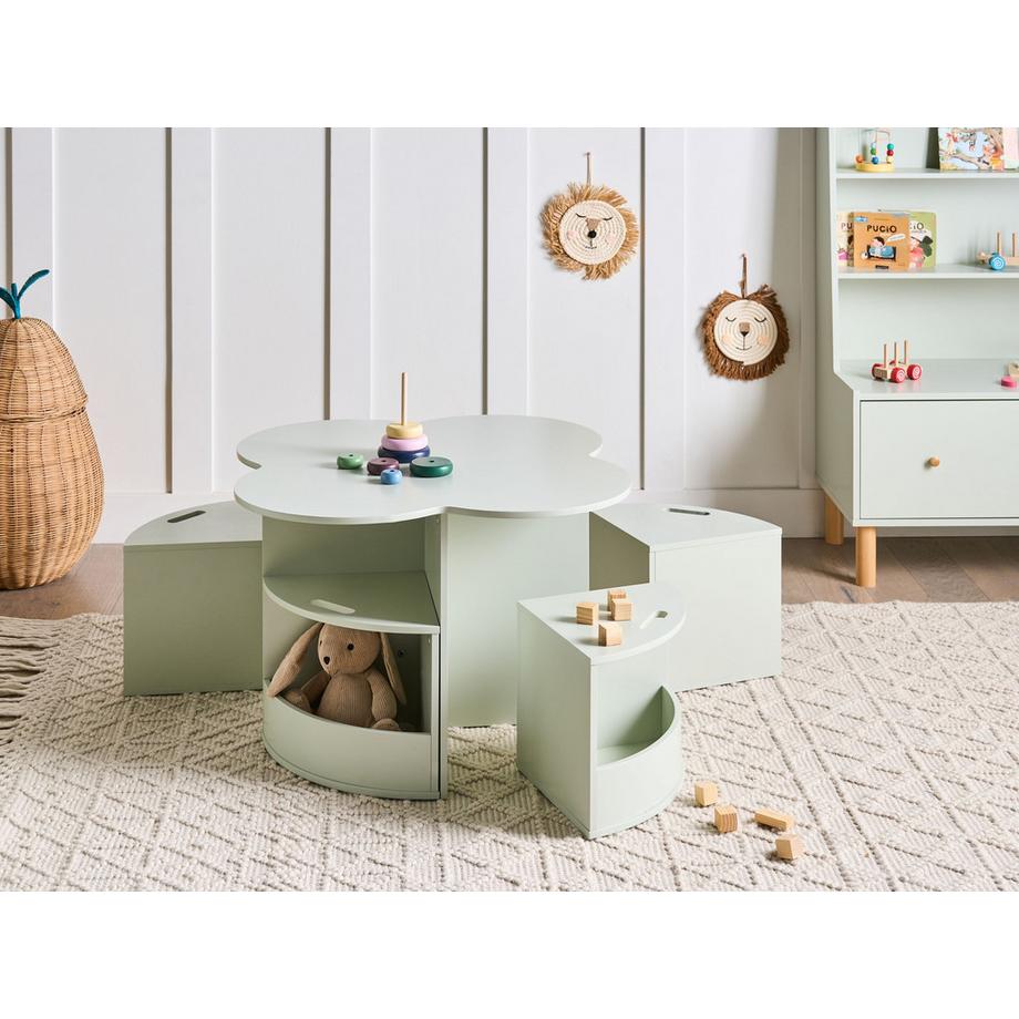 Beliani Kindertisch mit Stühlen aus MDF-Platte Modern TIBOO  