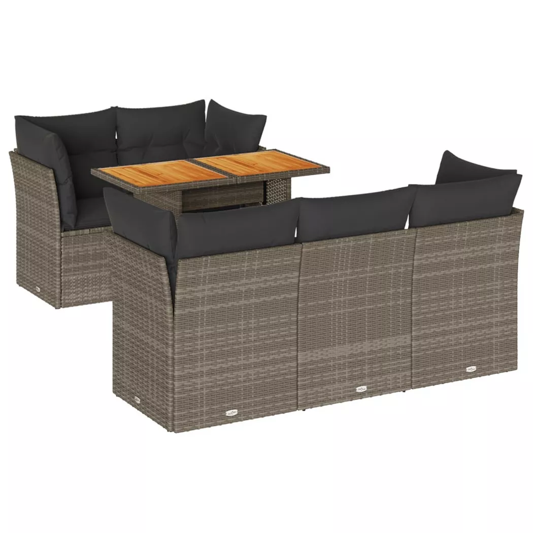 VidaXL - Garten sofagarnitur poly-rattan, One Size, Grau