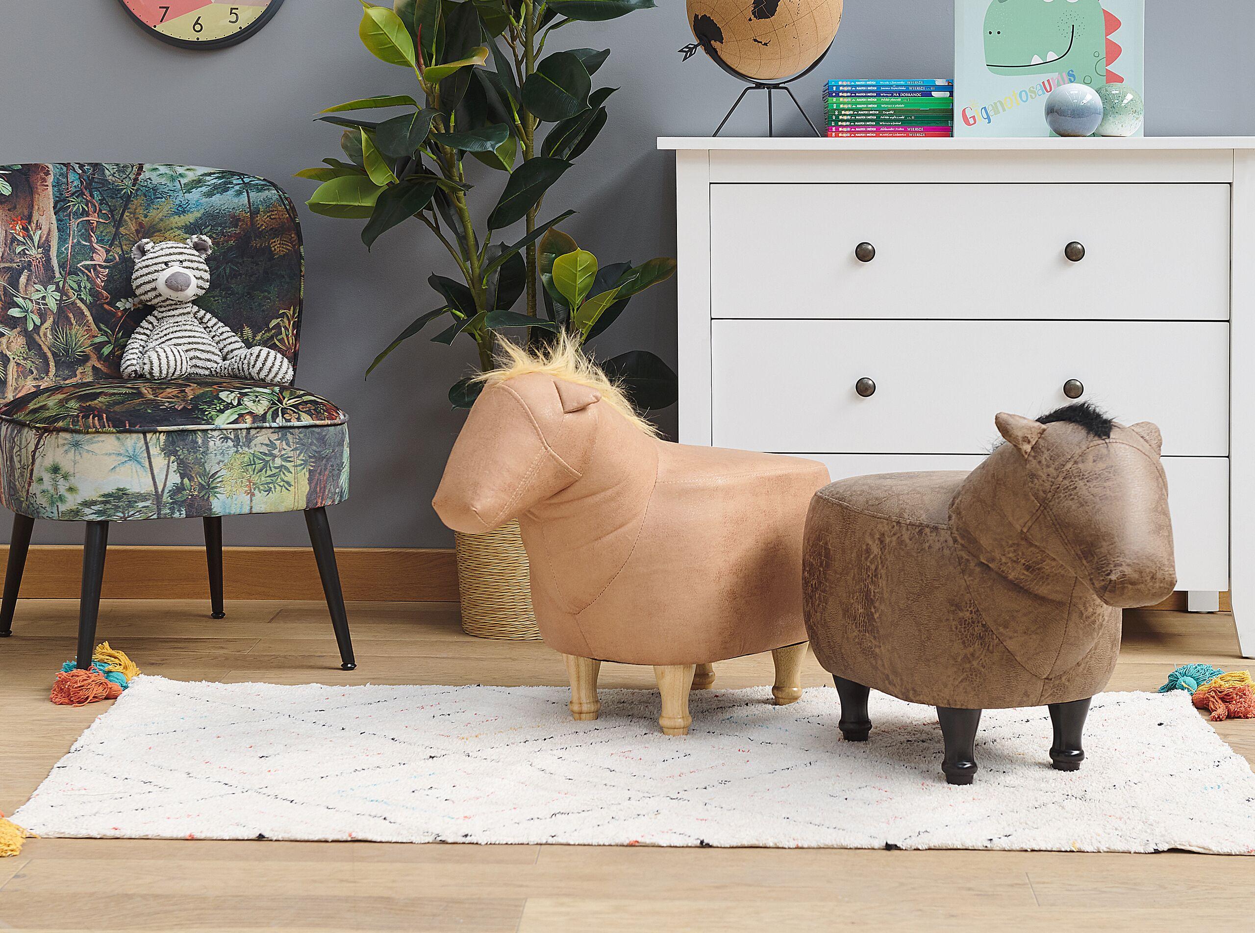 Beliani Hocker aus Kunstleder Modern HORSE  