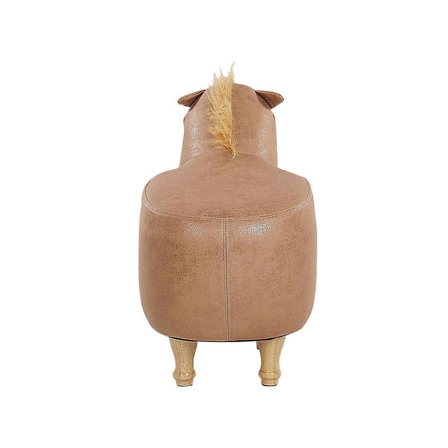 Beliani Tabouret animal en Cuir PU Rustique HORSE  