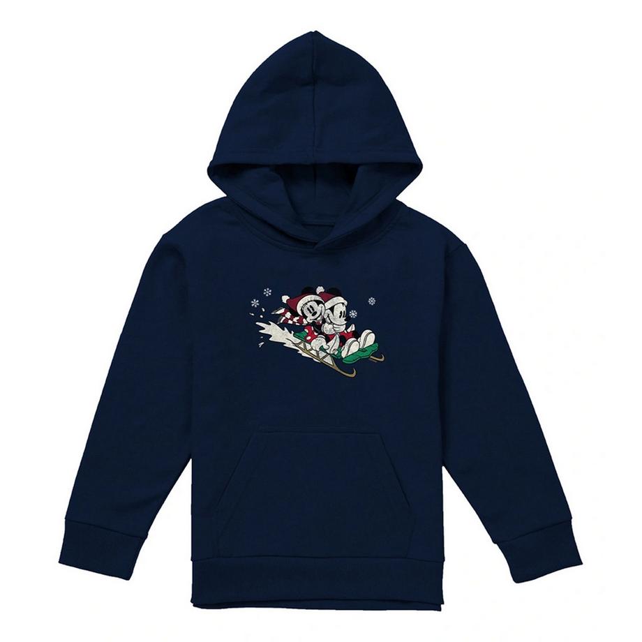 Sledding For Christmas Felpa Con Cappuccio Topolino E Minnie Mouse