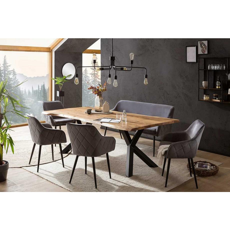 mutoni Massivholztisch Luranta Akazie Y-Beine natur 220x110  