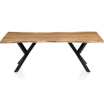 Tavolo in legno massiccio Luranta acacia gambe a Y naturale 220x110