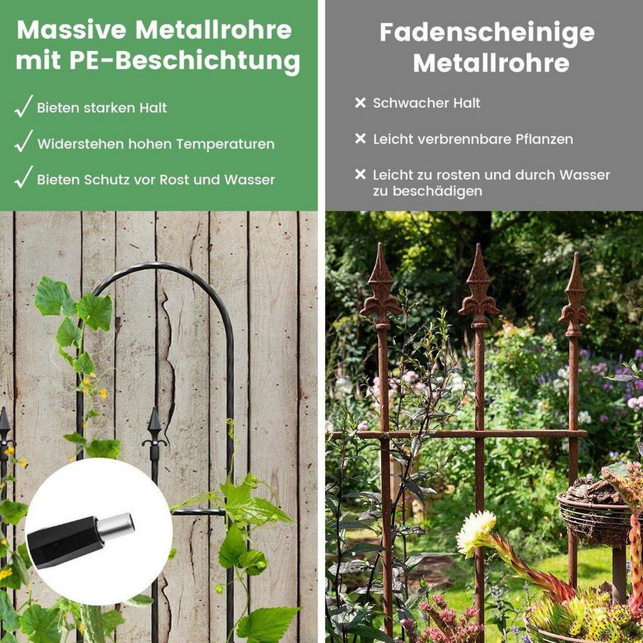 B2X Treillis de jardin pour plantes grimpantes. Cadre de support en métal antirouille pour plates-bandes surélevées.  