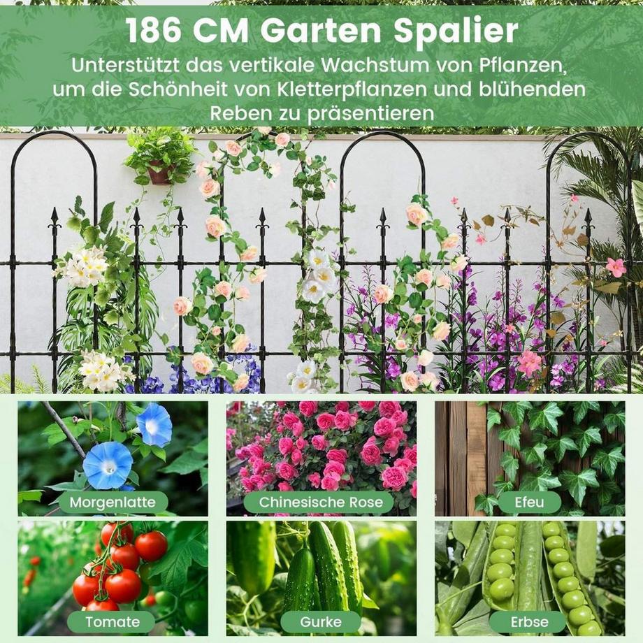 B2X Treillis de jardin pour plantes grimpantes. Cadre de support en métal antirouille pour plates-bandes surélevées.  