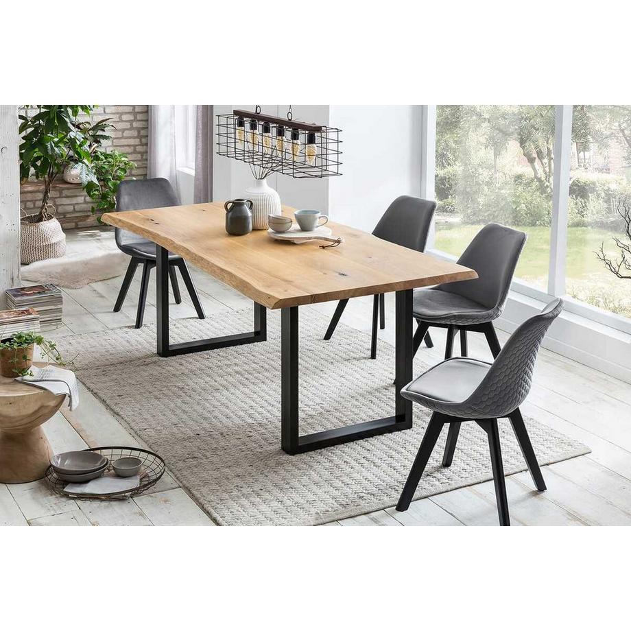 mutoni Esstisch Eiche mit Baumkante 160x90cm  