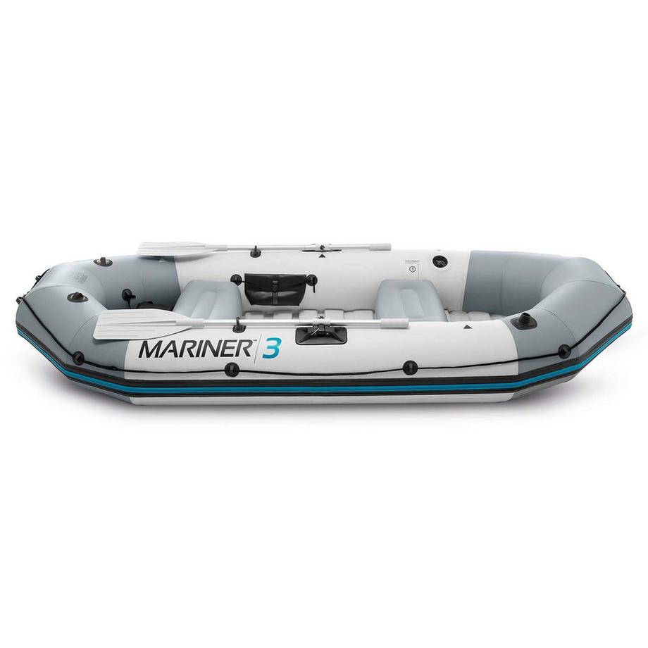Intex  Schlauchboot Mariner 3 für 3 Personen, Paddelpumpe, Angelrutenhalter und Motorhalterung INTEX 68373 