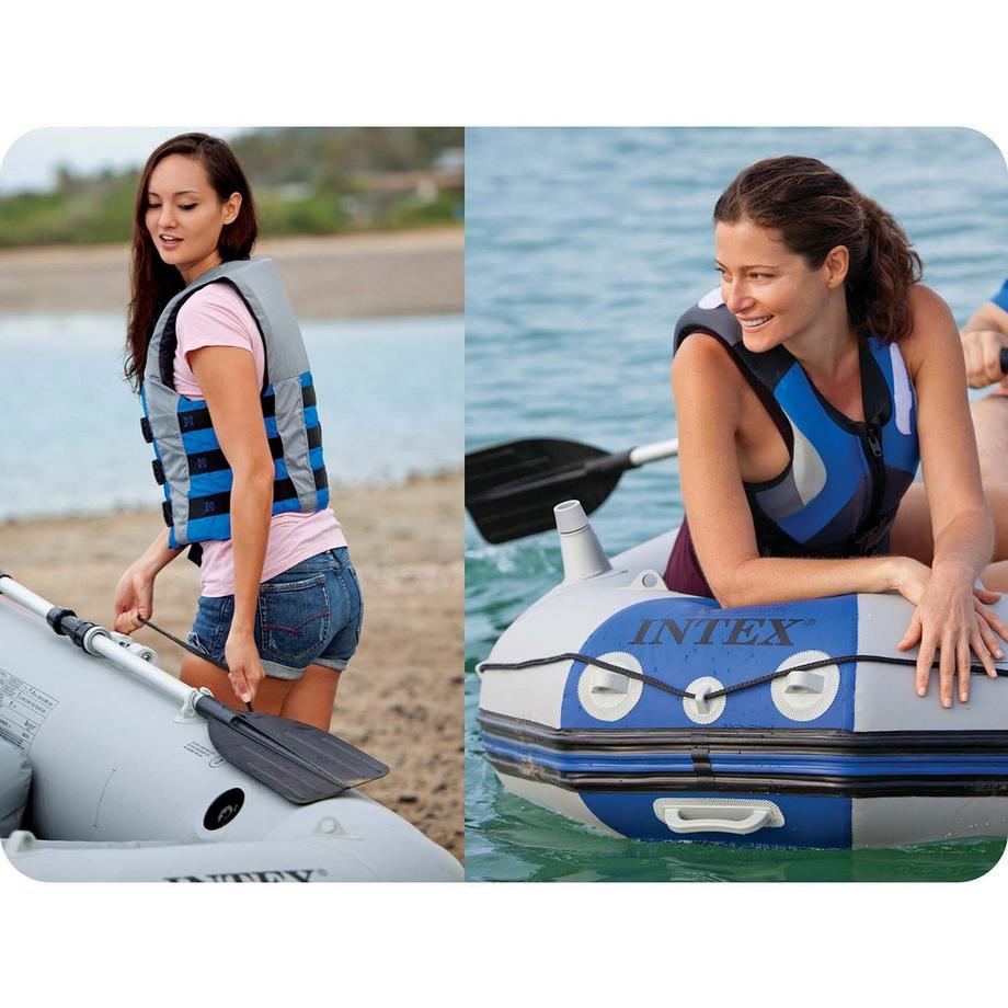 Intex  Schlauchboot Mariner 3 für 3 Personen, Paddelpumpe, Angelrutenhalter und Motorhalterung INTEX 68373 