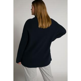 Ulla Popken  Bellieva-Pullover, Stehkragen, Druckknöpfe, Langarm, GOTS 