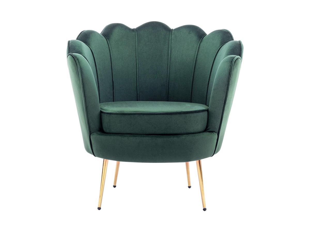 PASCAL MORABITO Fauteuil coquillage en velours vert sapin DANDELION de Pascal Morabito  