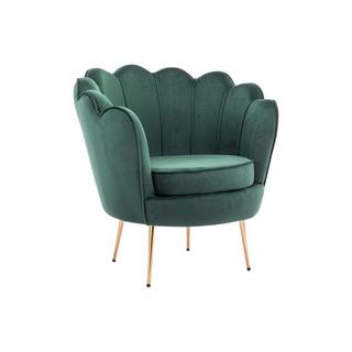 PASCAL MORABITO Fauteuil coquillage en velours vert sapin DANDELION de Pascal Morabito  