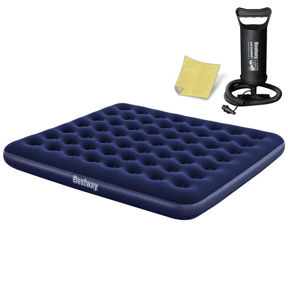 B2X Matelas Gonflable 203x183x22 cm avec Pompe à Piston  