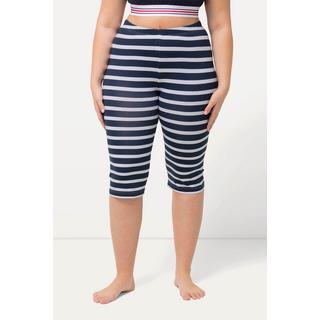 Ulla Popken 2 Pezzi Pantaloncini Ciclista Tinta Unita Righe Slim Fit  