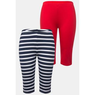 Ulla Popken  Lot de 2 cyclistes, uni/rayé, coupe Slim Fit 