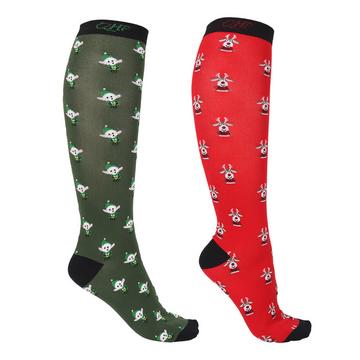 Lot de 2 paires de chaussettes équitation  Noël